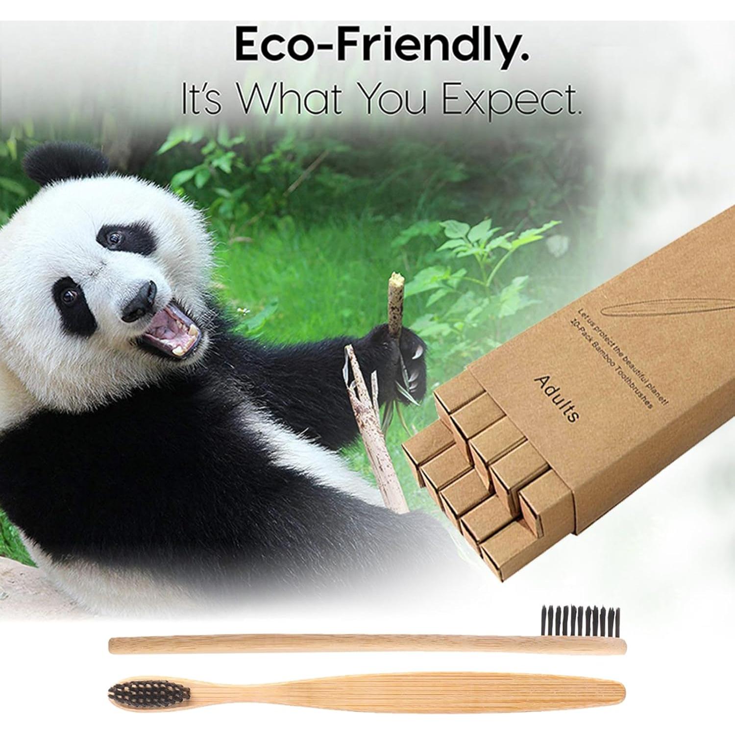 Cepillo de Dientes de Bambú ANXUN 10 Piezas Ecológico