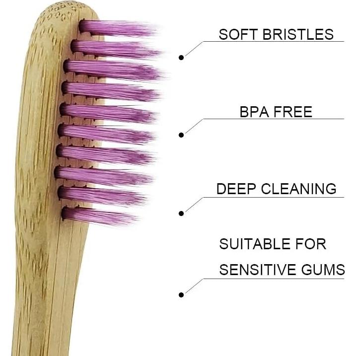 Cepillo de Dientes de Bambú ANXUN 10 Piezas Ecológico