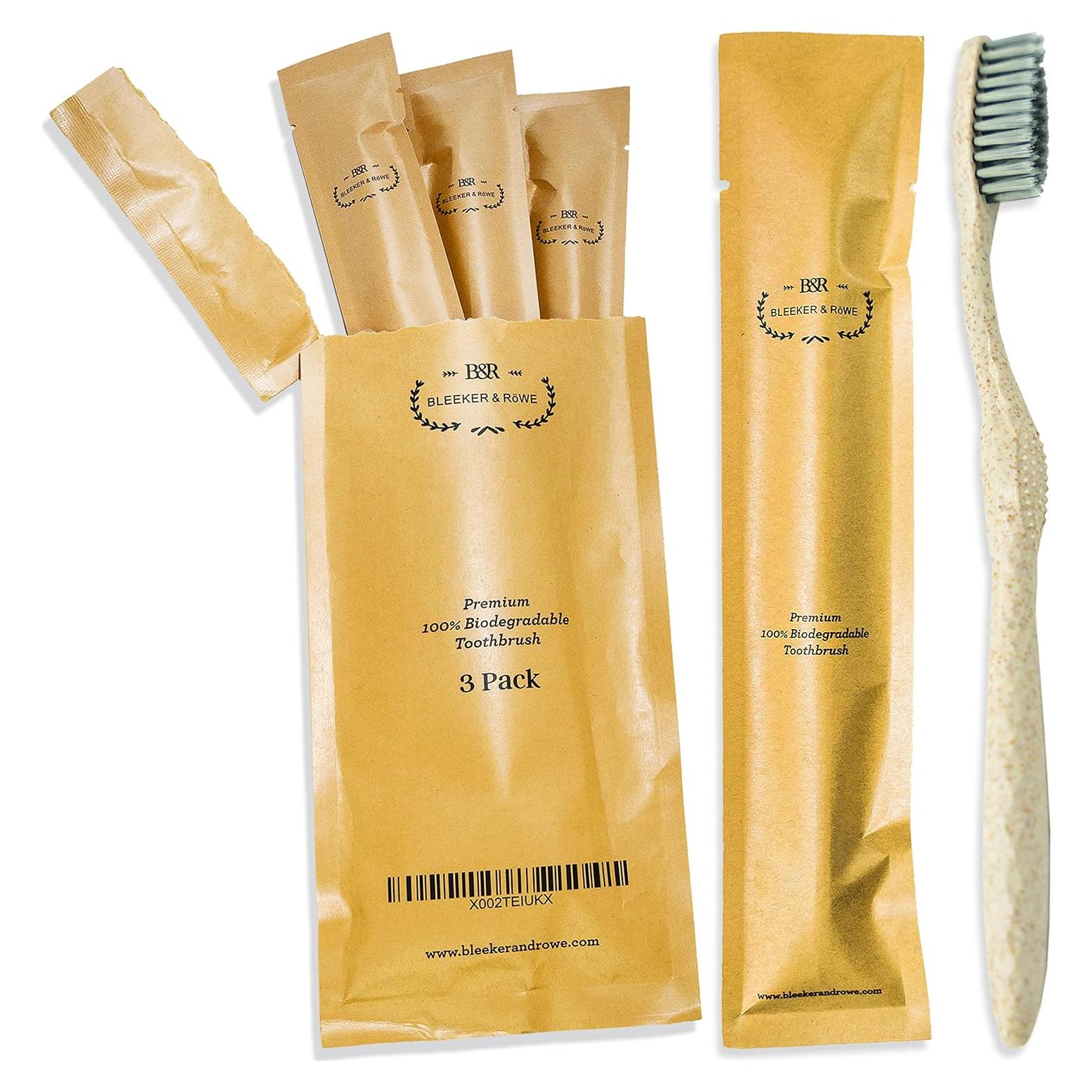 Cepillos de Dientes Biodegradables Bleeker and Rowe - 3 Unidades