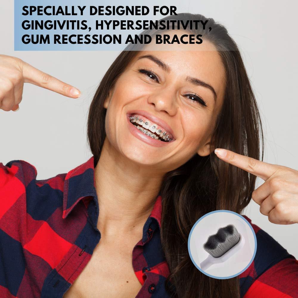 Cepillo de dientes extra suave Wimolek con 20,000 cerdas - Paquete de 2