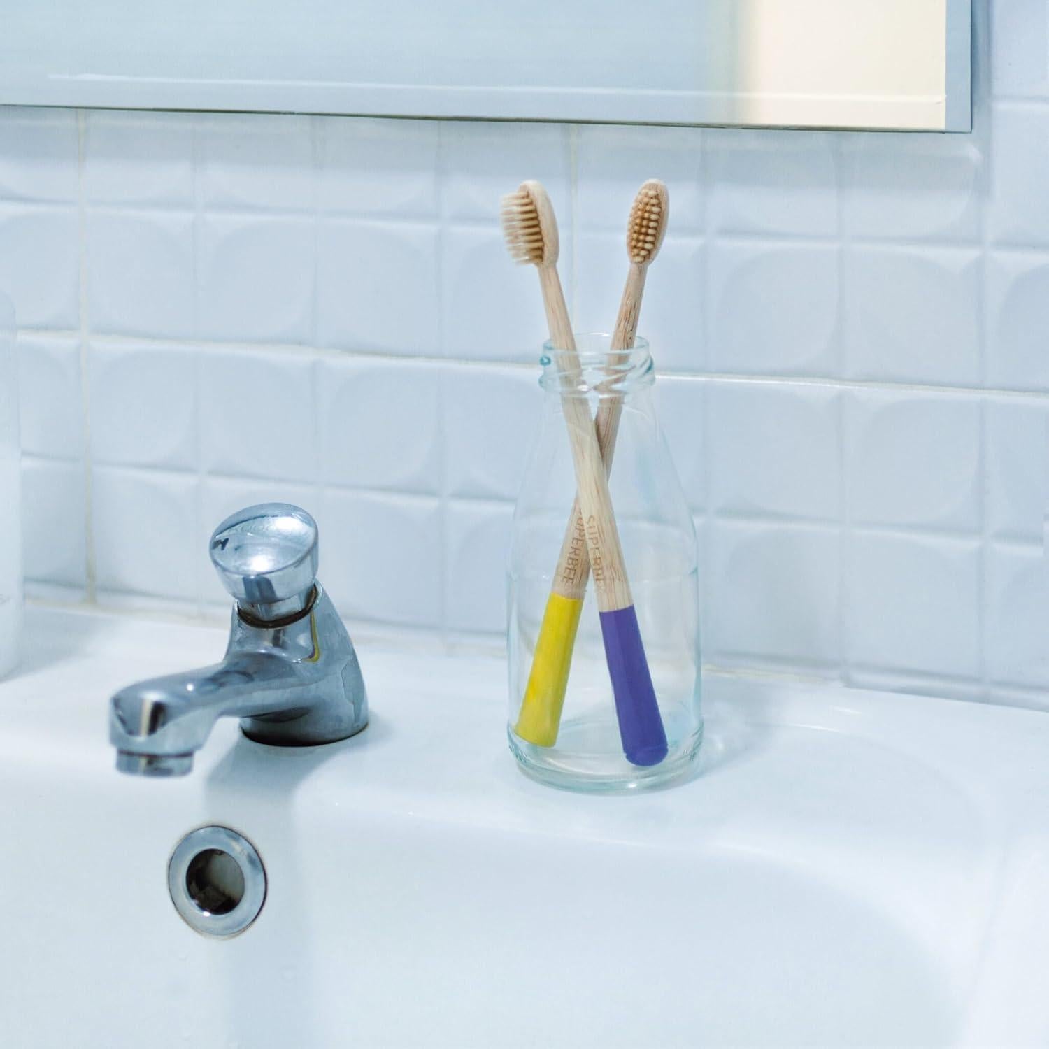 Cepillos de Dientes de Bambú Superbee - Paquete de 5 - Cerdas Suaves