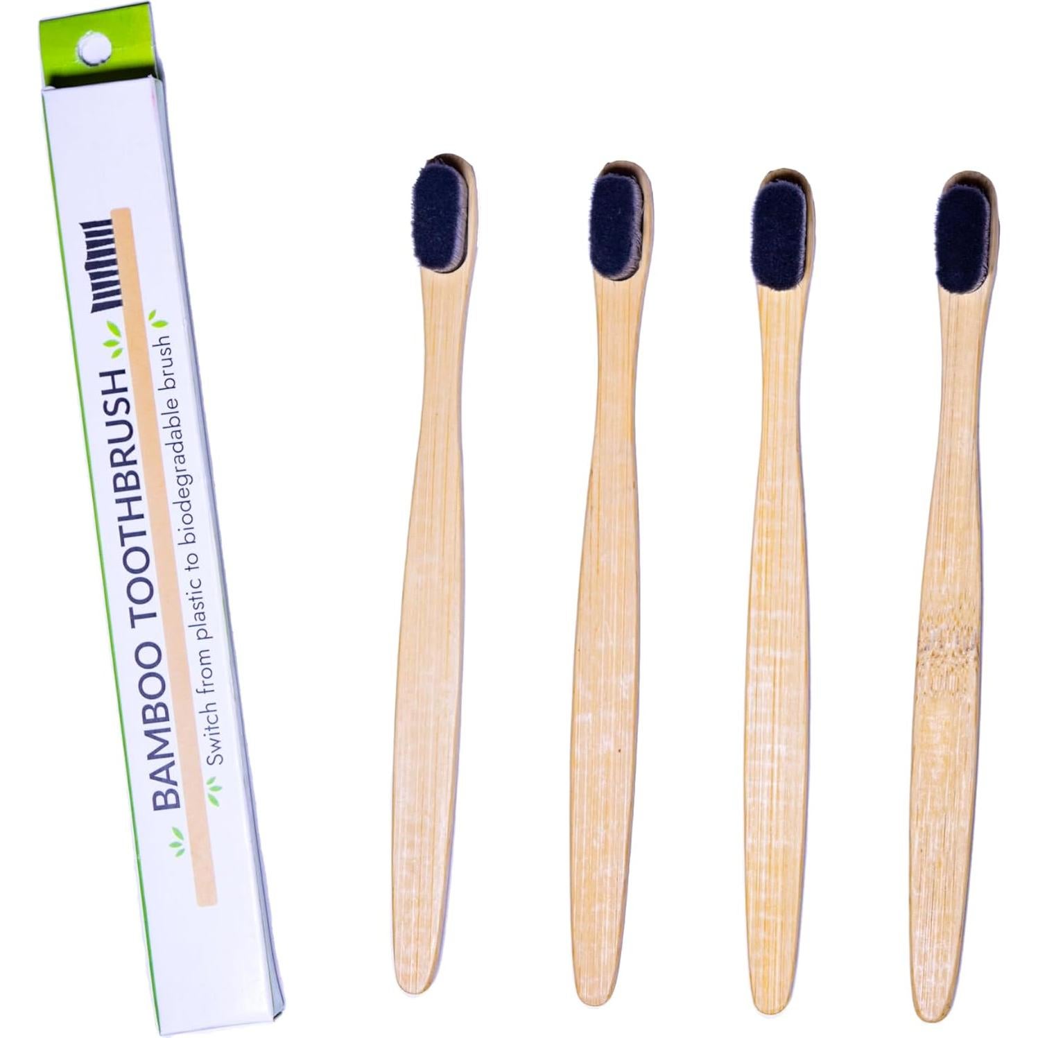 Cepillos de Dientes de Bambú Natureverr 4 Piezas Biodegradables