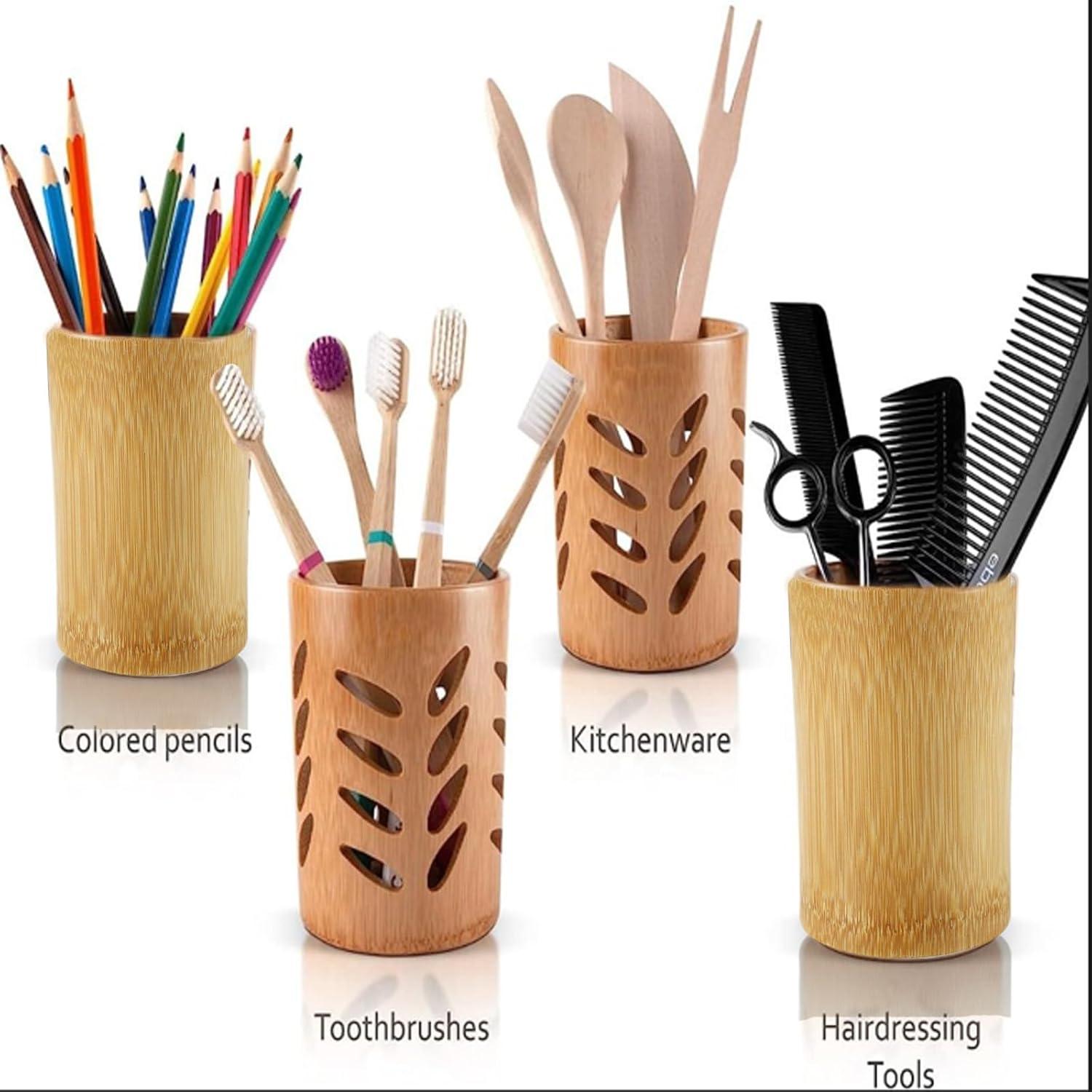 Soporte de Cepillos de Dientes de Bambú Hobbyme Natural