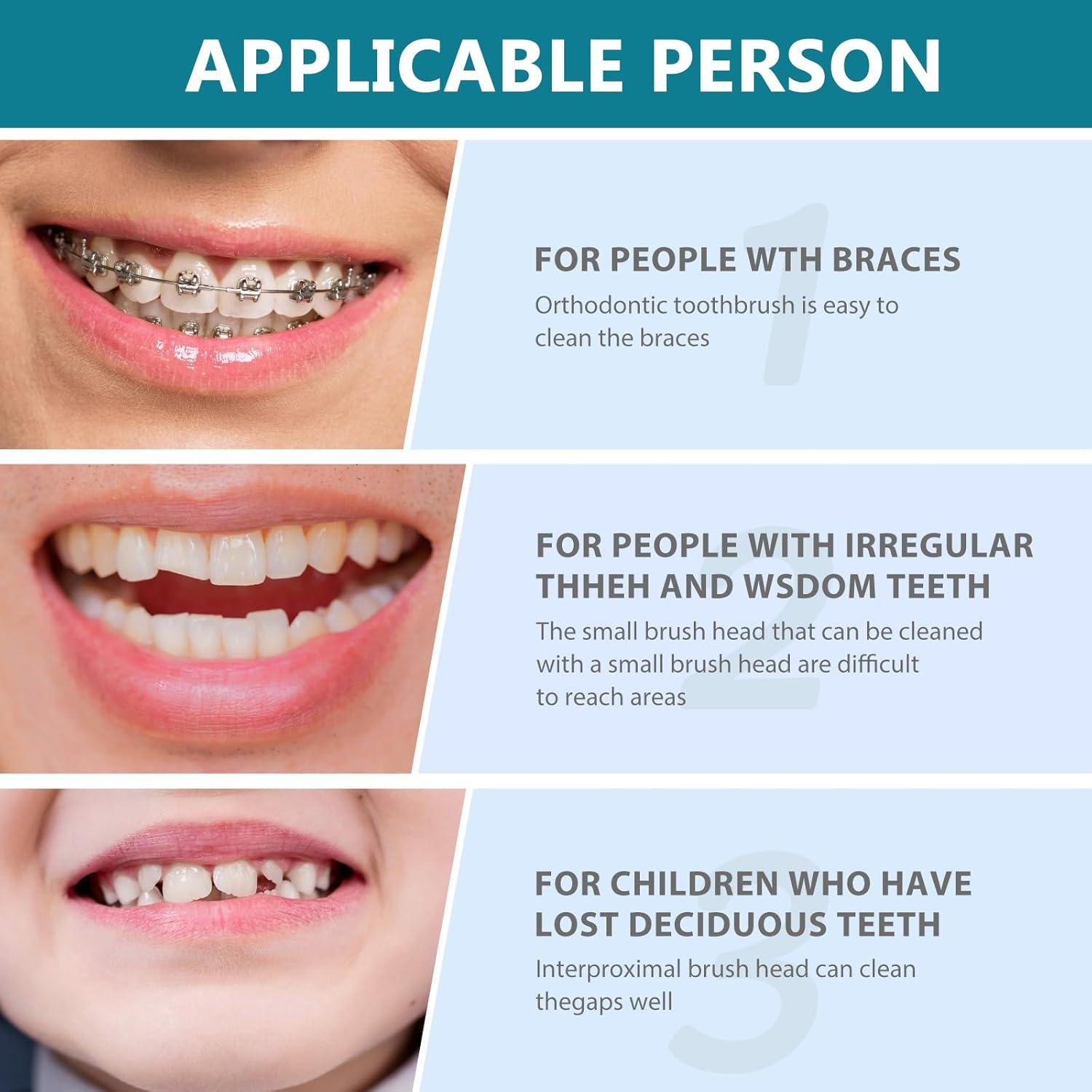 Cepillos de Dientes de Bambú FRCOLOR 4 Piezas Cerdas Suaves