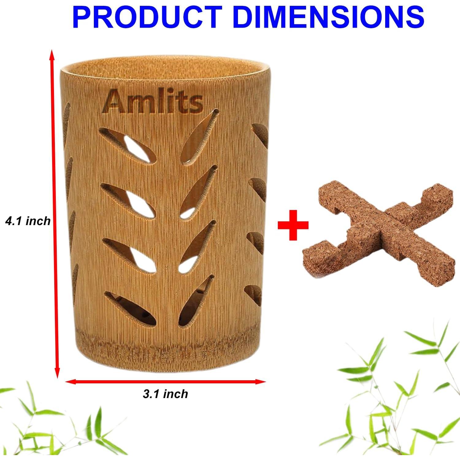 Soporte de Cepillo de Dientes de Bambú Amlits - Drenaje Rápido