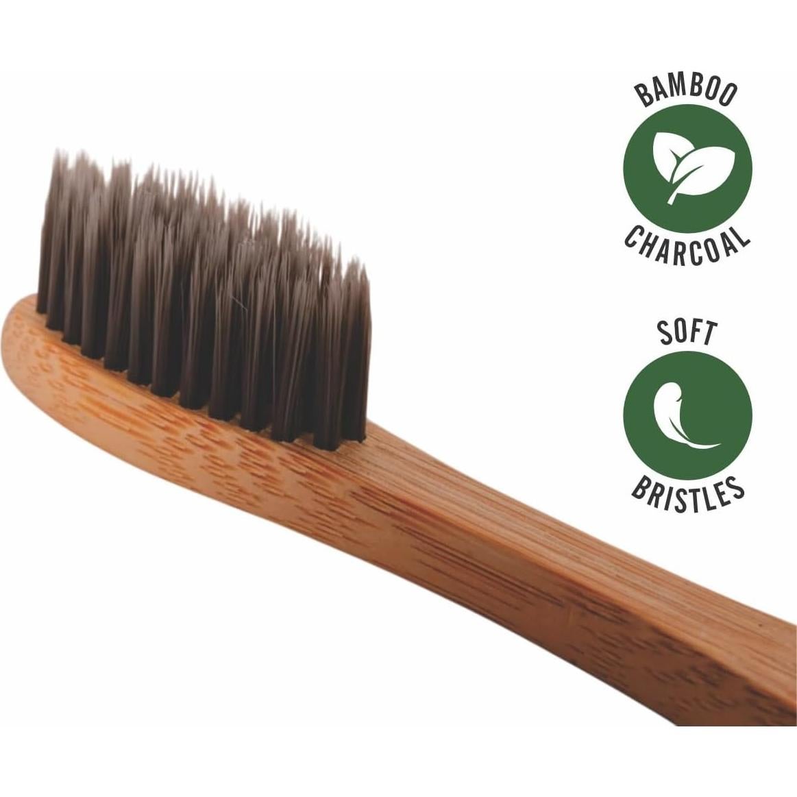 Cepillos de Dientes de Bambú Bambookari - Paquete de 4 Cerdas Suaves