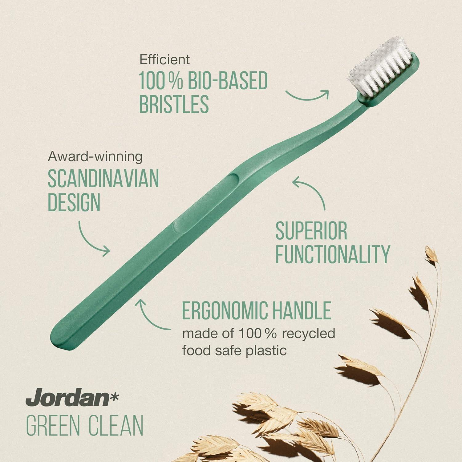 Cepillo de Dientes Manual Jordan Green Clean - Sostenible, 4 Unidades
