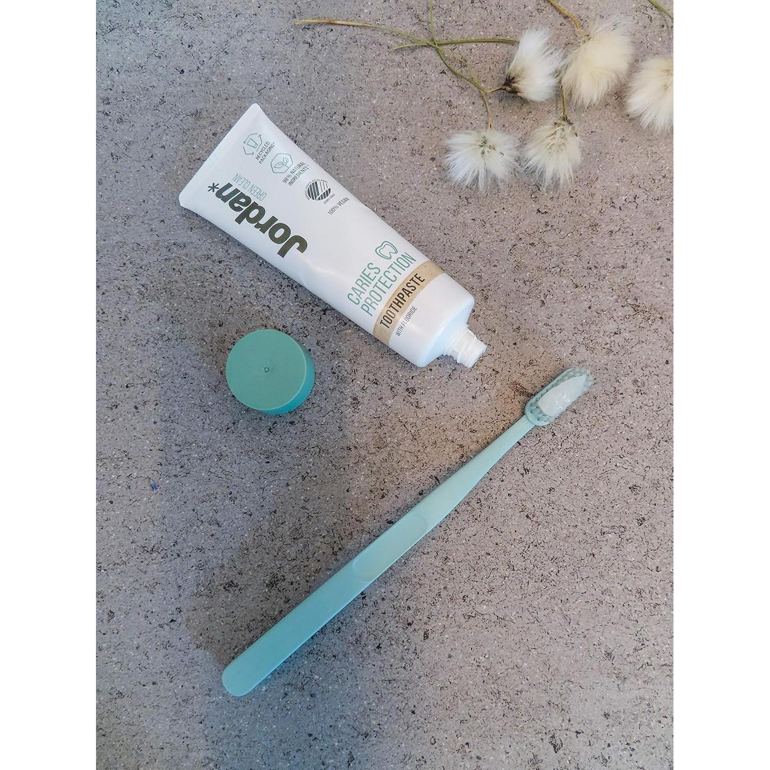 Cepillo de Dientes Manual Jordan Green Clean - Sostenible, 4 Unidades