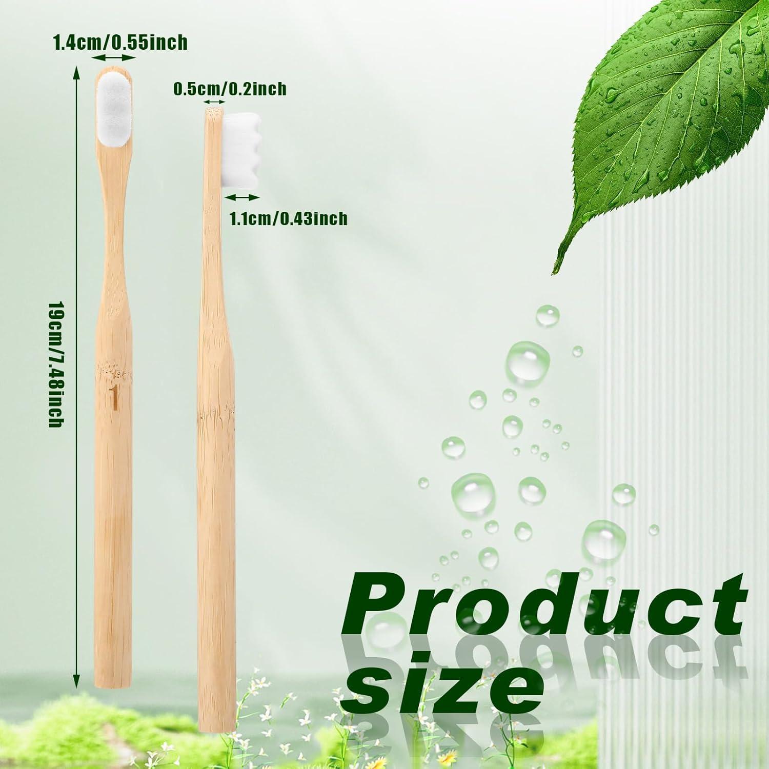 Cepillos de Dientes Sieral 24 Pcs Bambú Suave para Adultos y Niños