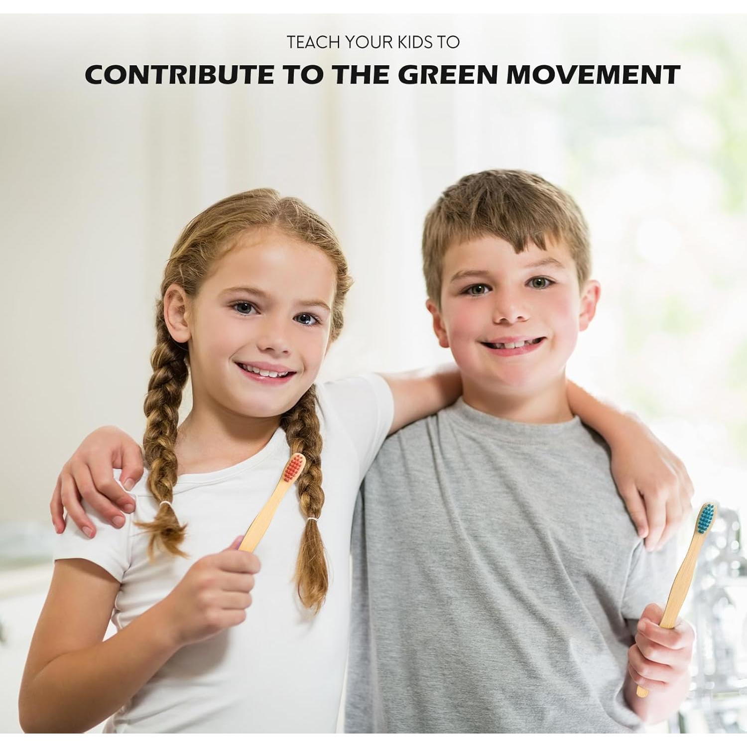 Cepillos de Dientes de Bambú para Niños Isshah - Paquete de 4