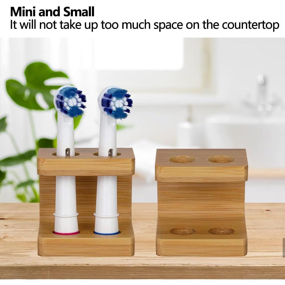 Soporte de Bambú para Cabezas de Cepillo de Dientes Tookie - 2 Ranuras