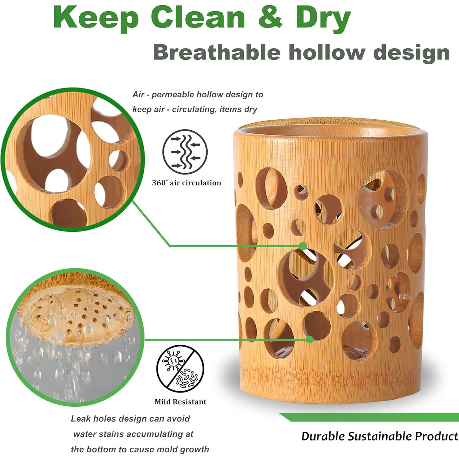 Soporte de Cepillo de Dientes de Bambú NESTRE - Ecológico y Duradero