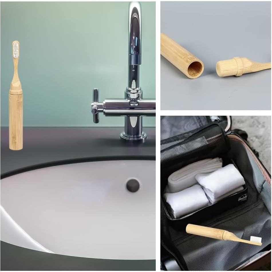 Kit de Cepillos de Dientes de Viaje Plegable HZX de Bambú