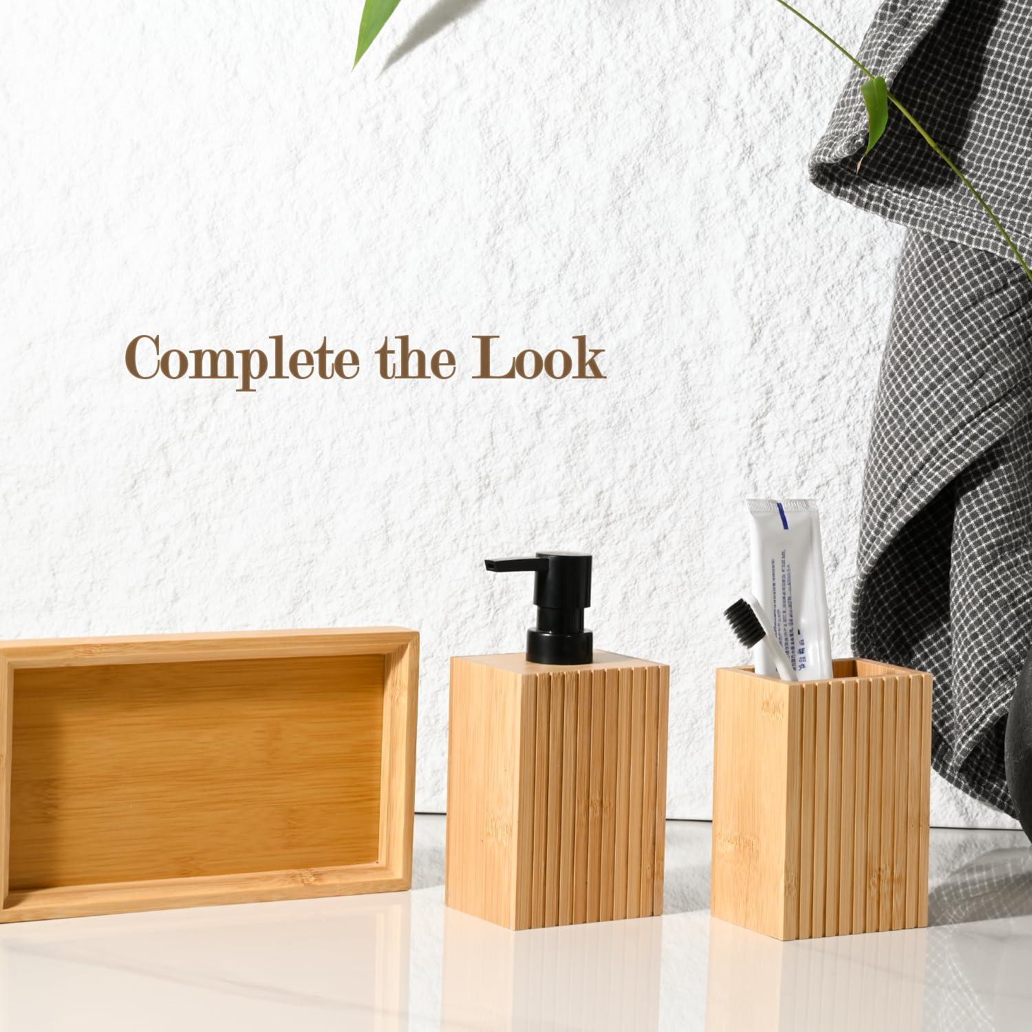 Soporte de Cepillos de Dientes de Bambú Natural YURI AERY 12 cm