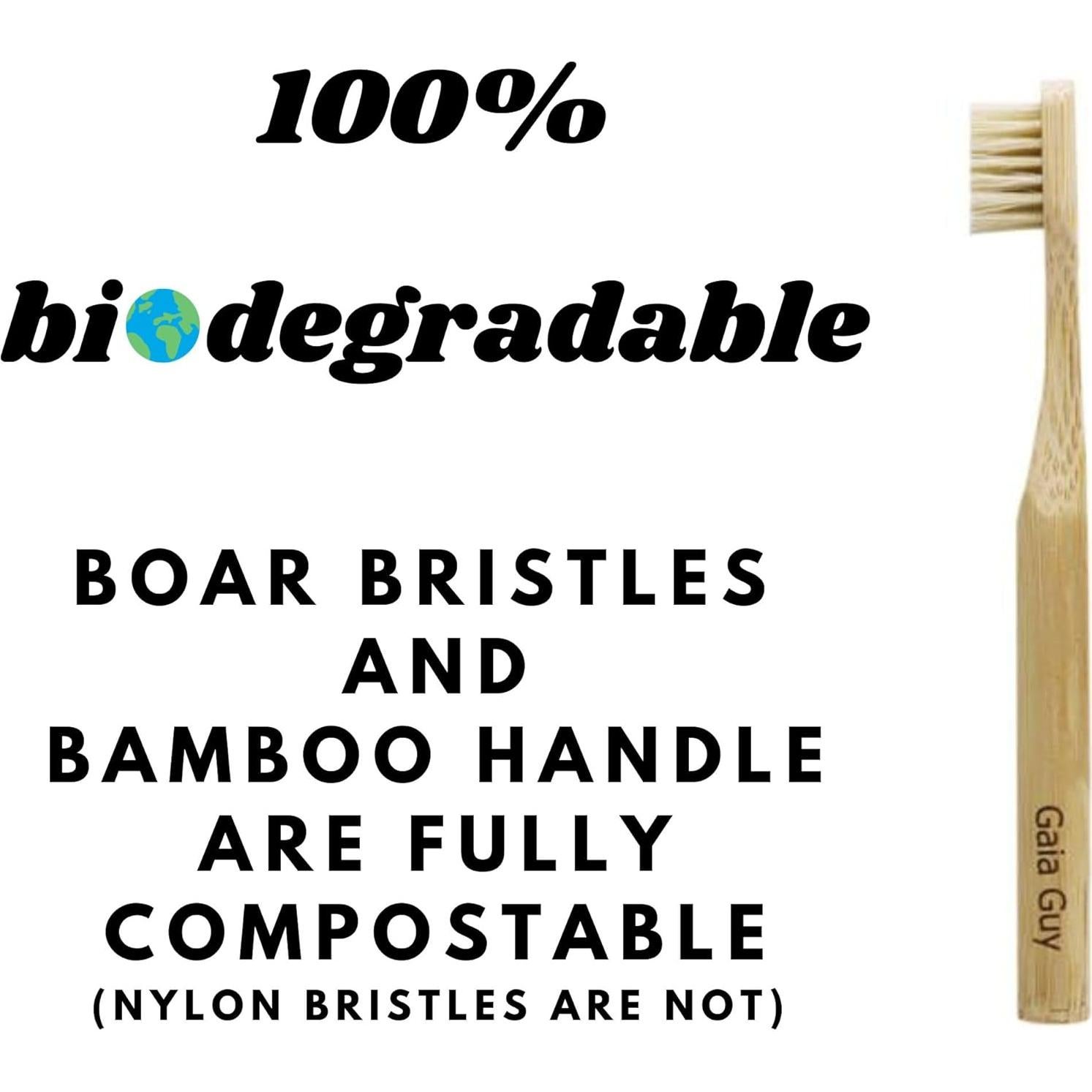 Cepillo de Dientes de Bambú Gaia Guy para Niños - 6 Unidades