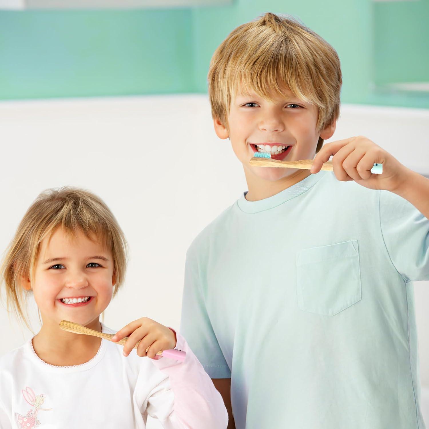 Cepillos de Dientes de Bambú Isshah para Niños - Paquete de 6