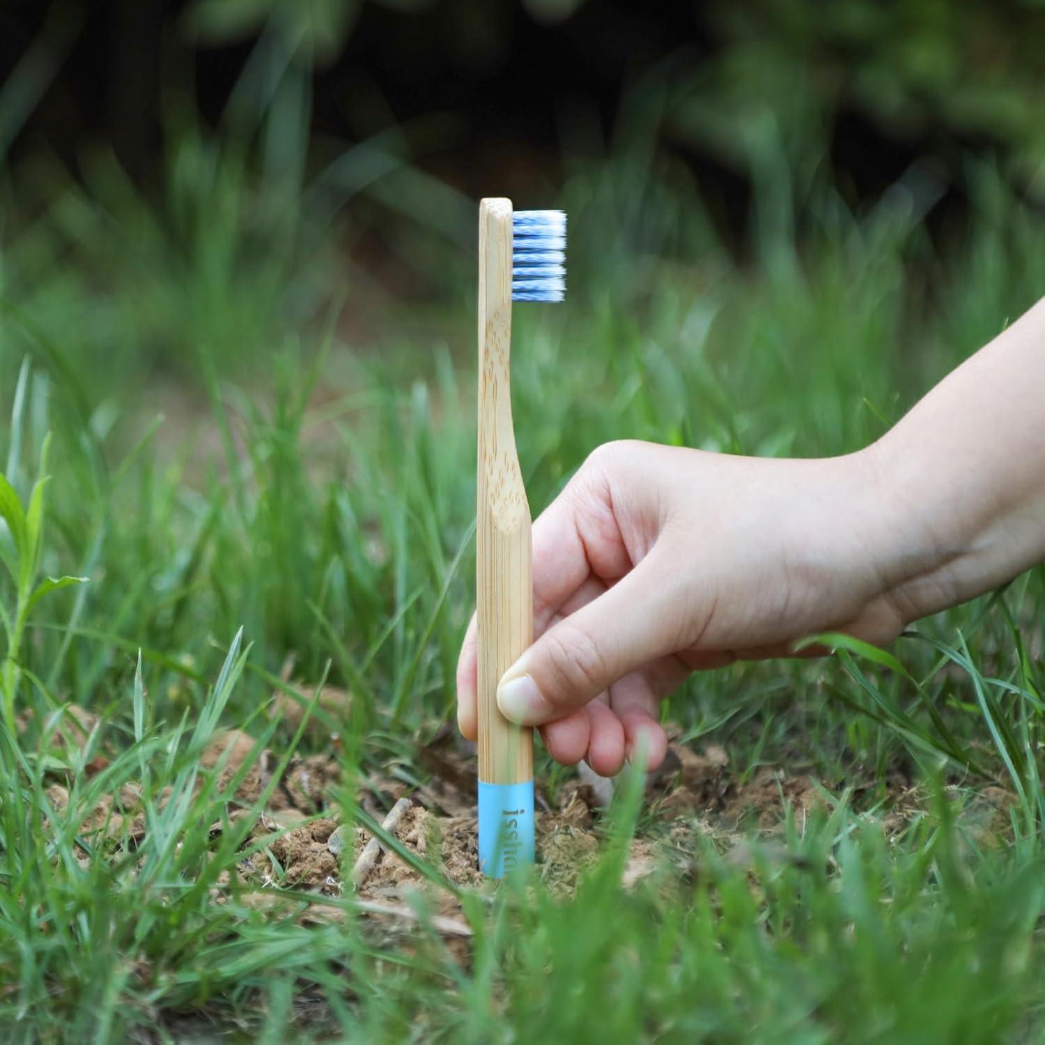 Cepillos de Dientes de Bambú Isshah para Niños - Paquete de 6