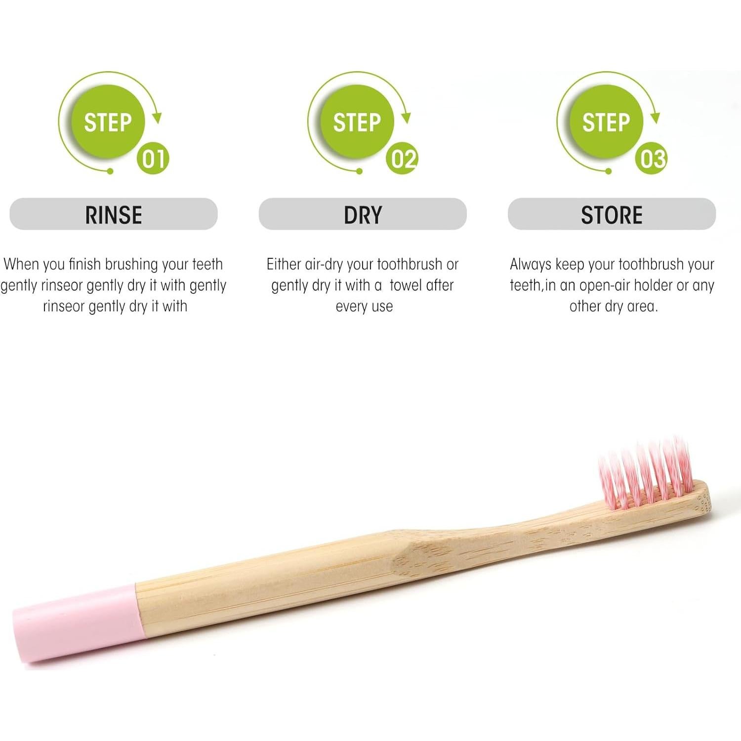 Cepillos de Dientes de Bambú Isshah para Niños - Paquete de 6