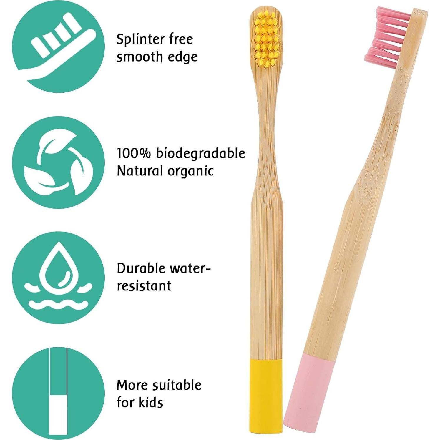 Cepillos de Dientes de Bambú EcoFrenzy para Niños - Paquete de 4