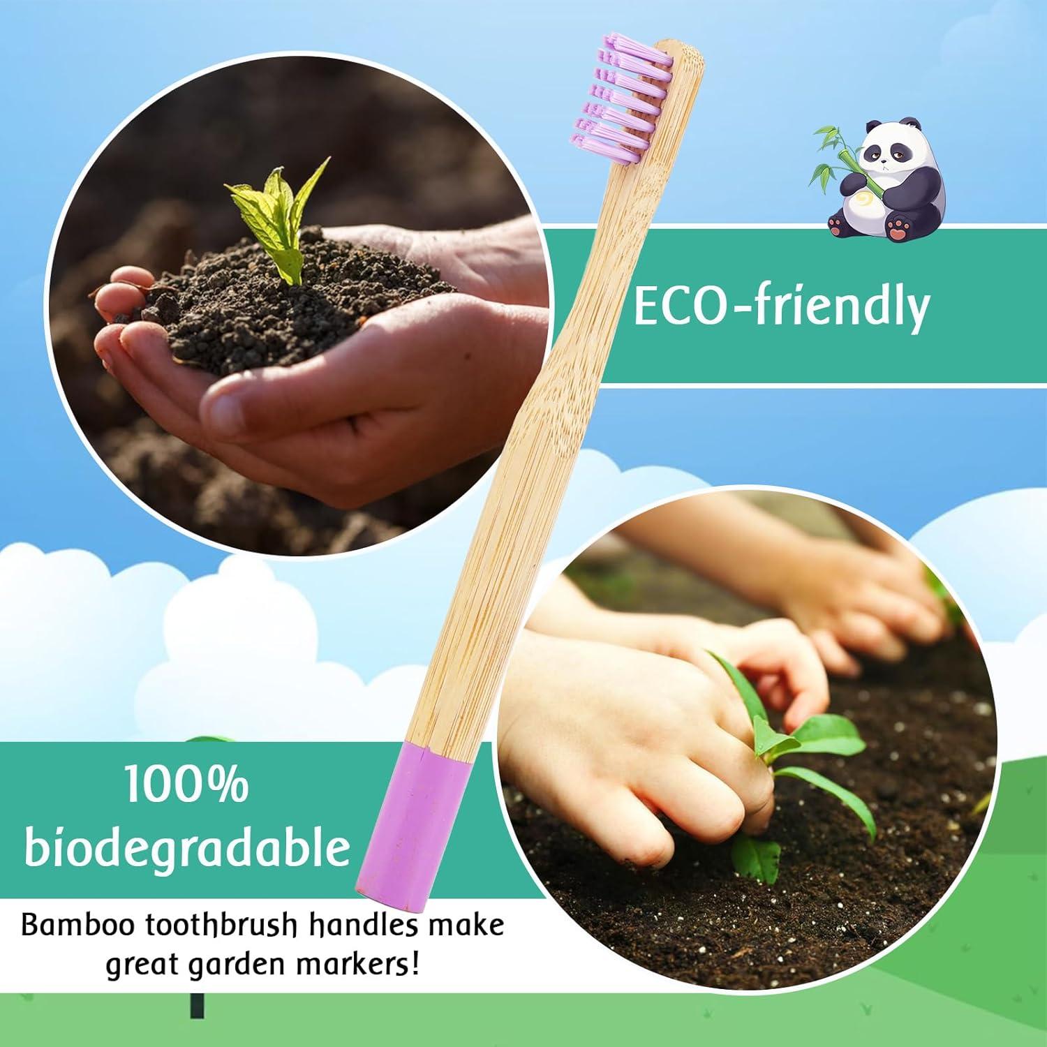 Cepillos de Dientes de Bambú EcoFrenzy para Niños - Paquete de 4