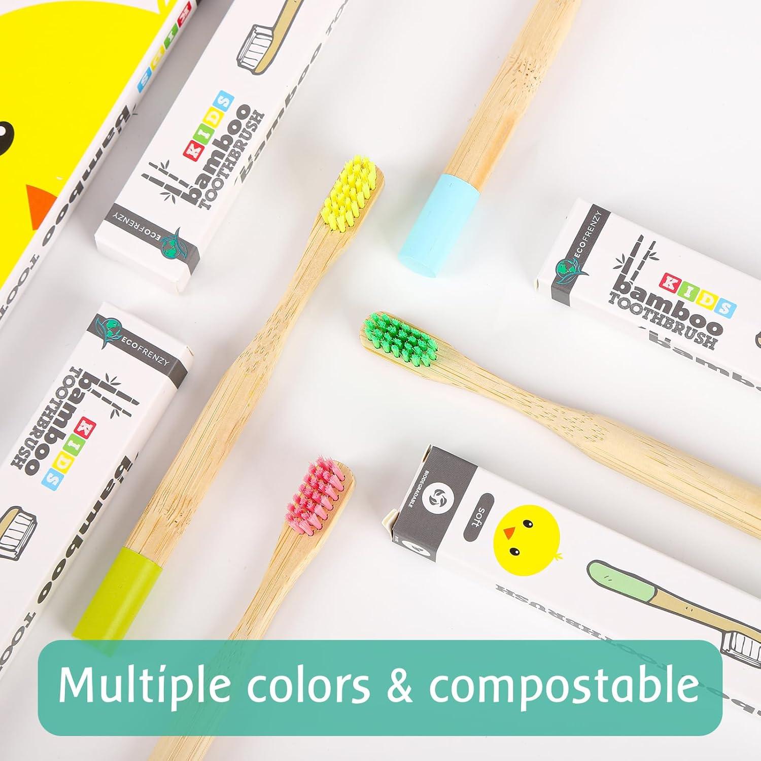 Cepillos de Dientes de Bambú EcoFrenzy para Niños - Paquete de 4