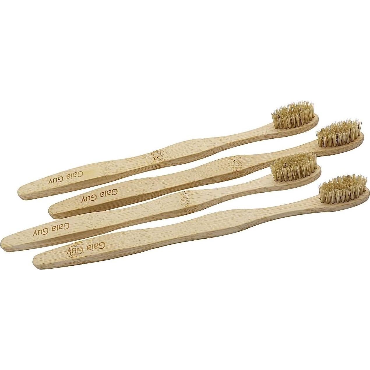 Cepillo de Dientes de Bambú Gaia Guy - Cerdas Naturales - Paquete de 12