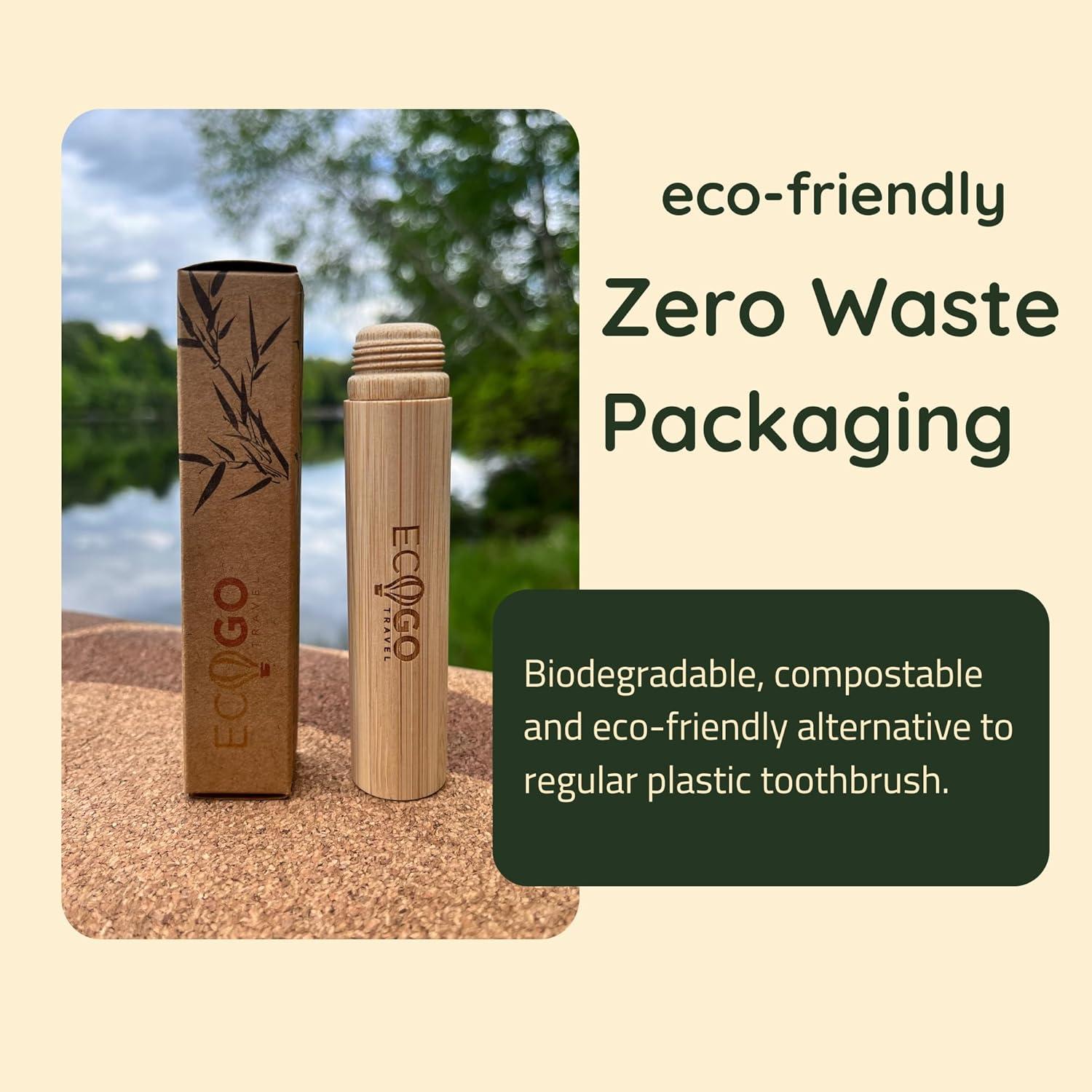 Cepillo de Dientes de Bambú EcoGoTravel Desmontable 12.7 cm