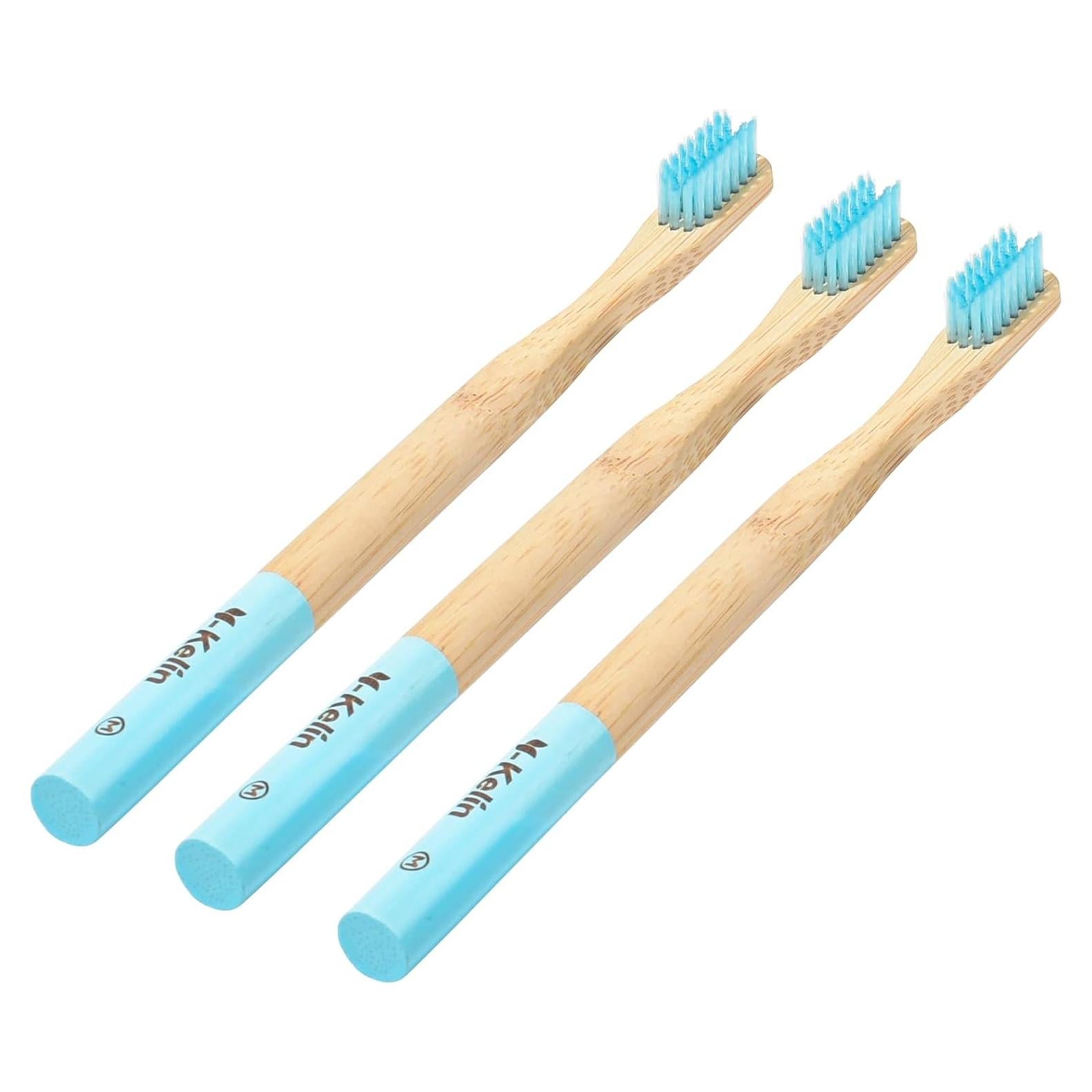 Cepillo de Dientes Ortodóntico Y-Kelin de Bambú 3 Piezas Cerdas Suaves