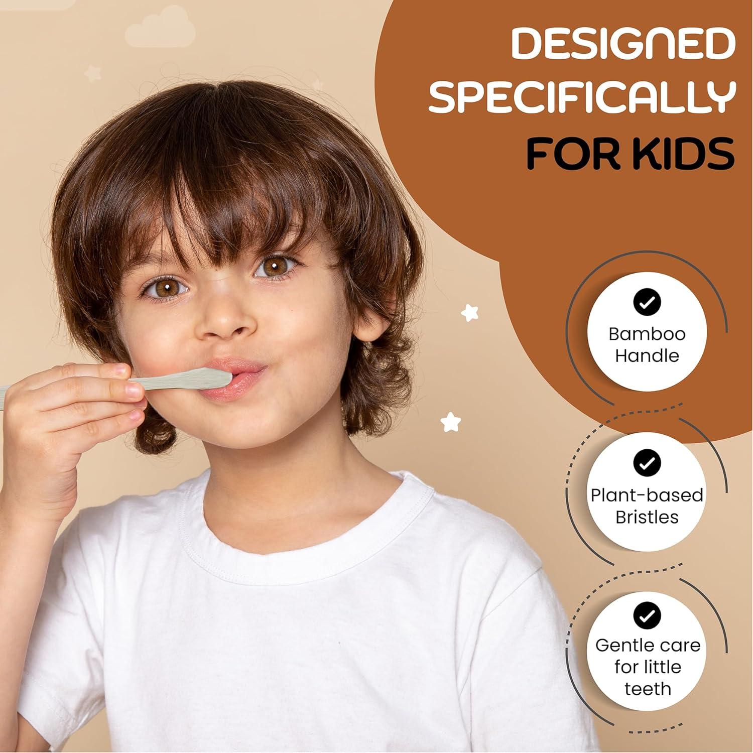 Set de Cepillos de Dientes de Bambú For Minis para Bebés - 4 Unidades