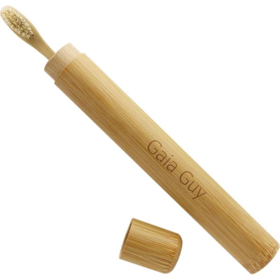 Set Dental Ecológico Gaia Guy: 4 Cepillos Bambú + Hilo Seda
