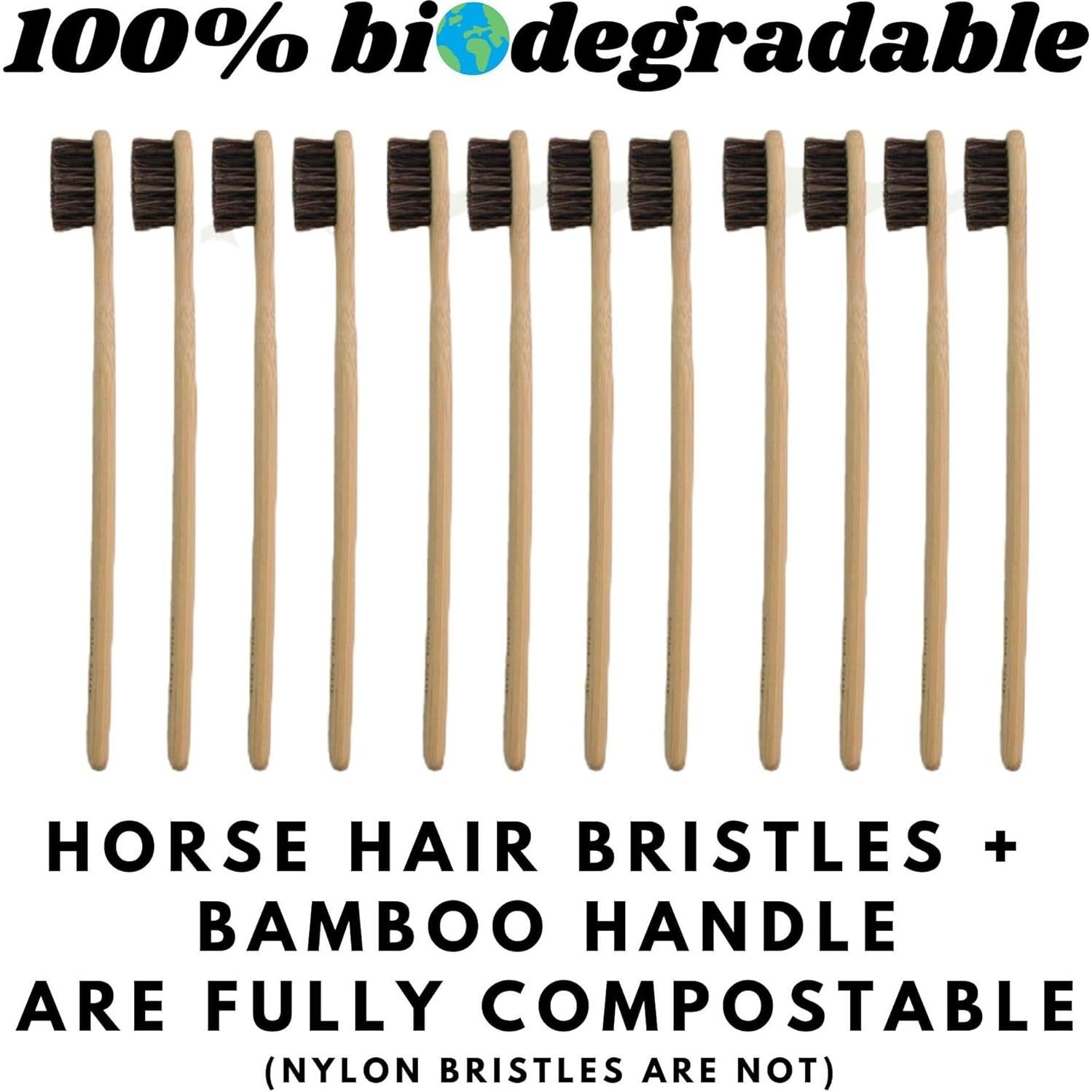 Cepillo de Dientes de Bambú Gaia Guy con Cerda de Caballo Suave