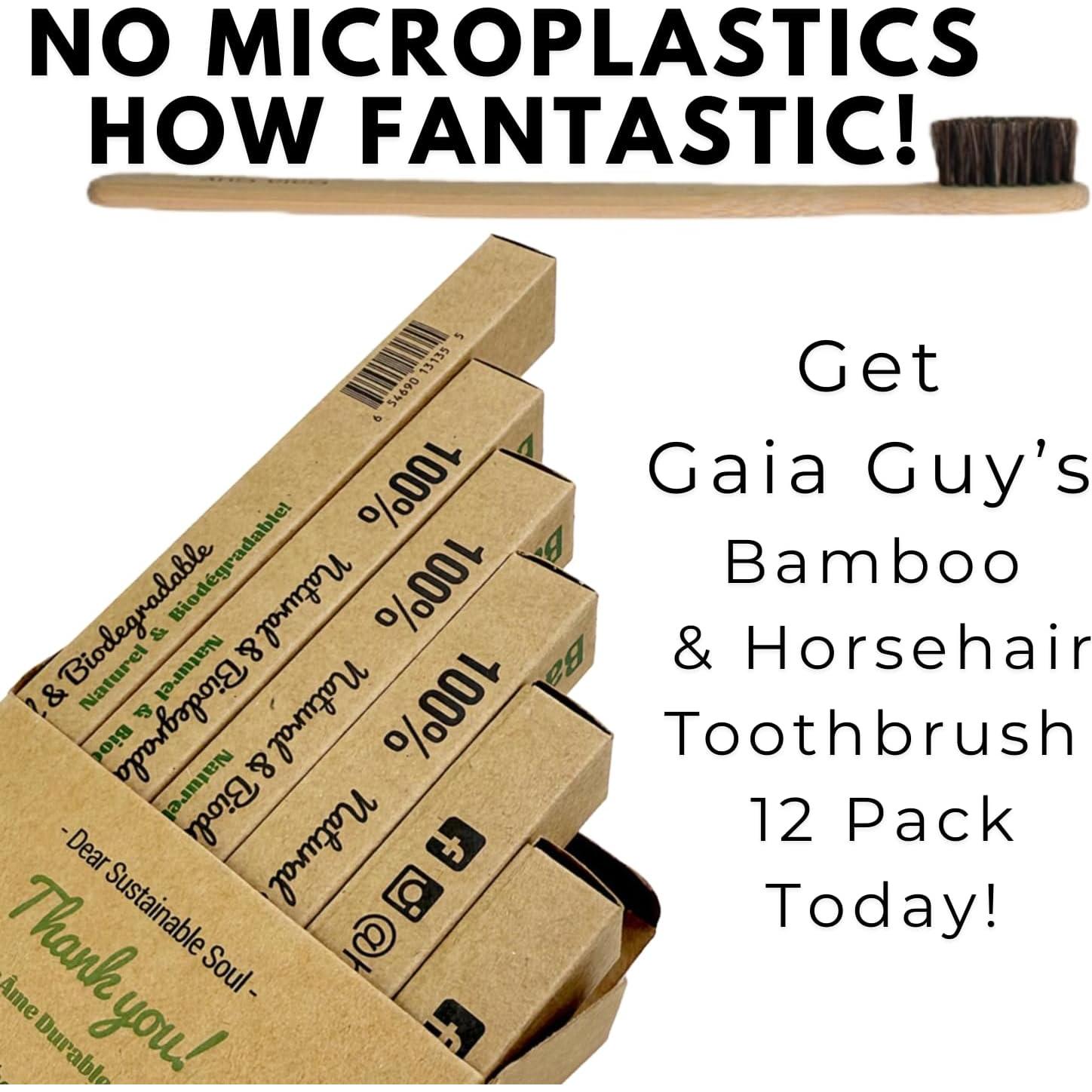 Cepillo de Dientes de Bambú Gaia Guy con Cerda de Caballo Suave