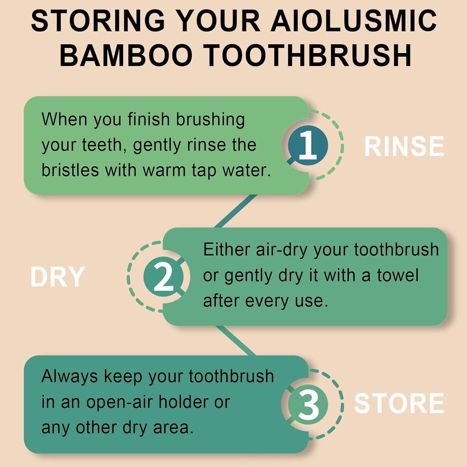 Cepillos de Dientes de Bambú Ecológicos AIOLUSMIC 10 Cuentas Arcoíris