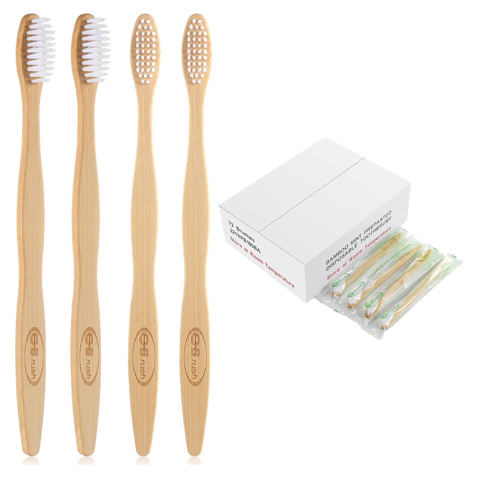 Cepillo de Dientes de Bambú con Pasta Previa - 72 Unidades