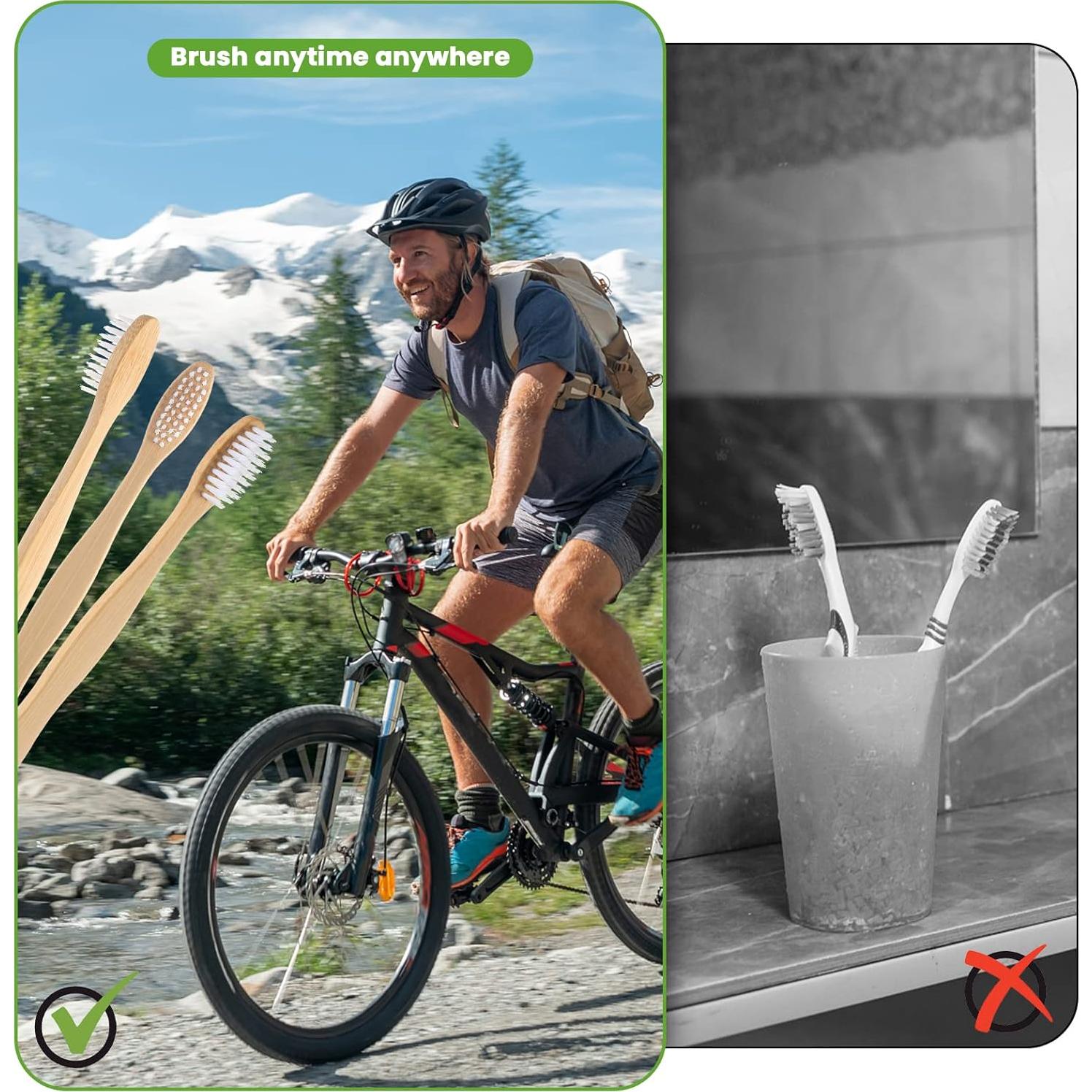 Cepillo de Dientes de Bambú con Pasta Previa - 72 Unidades