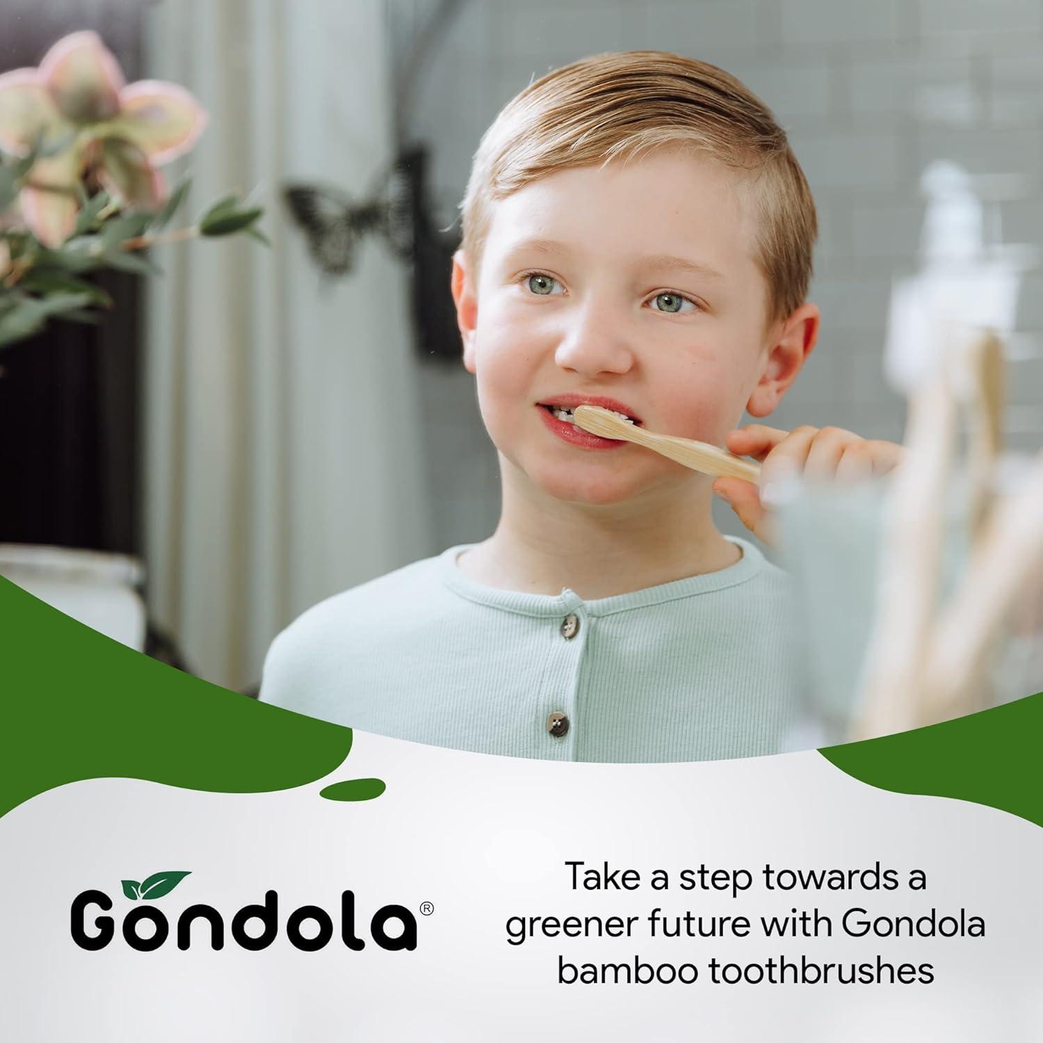 Cepillo de Dientes de Bambú Gondola para Niños - Paquete de 4