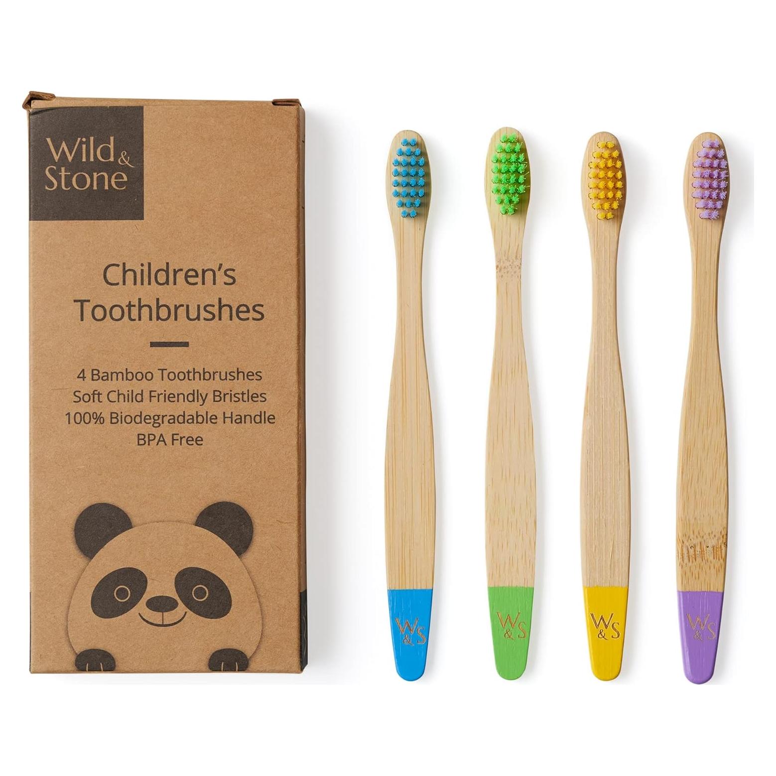 Cepillo de Dientes de Bambú Orgánico Wild & Stone para Niños