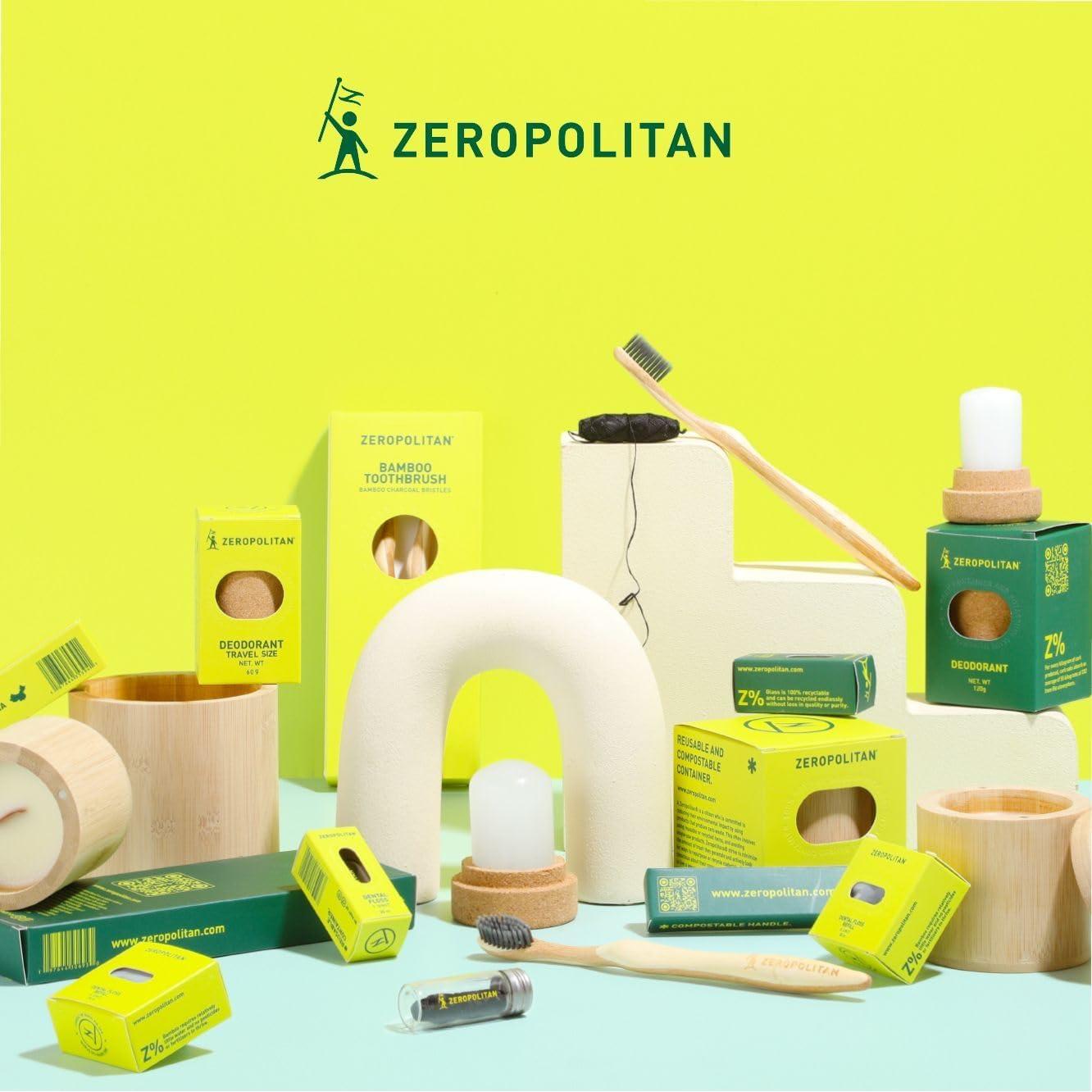 Juego de 4 Cepillos de Dientes de Bambú Zeropolitan - Cerdas Medias