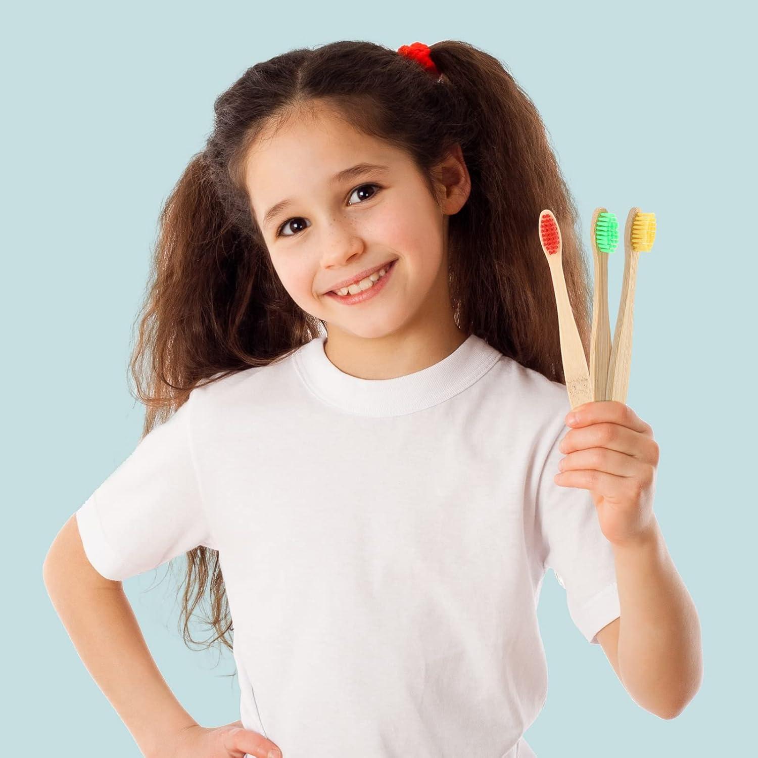 20 Cepillos de Dientes de Bambú Suaves Heentan 14.5 cm