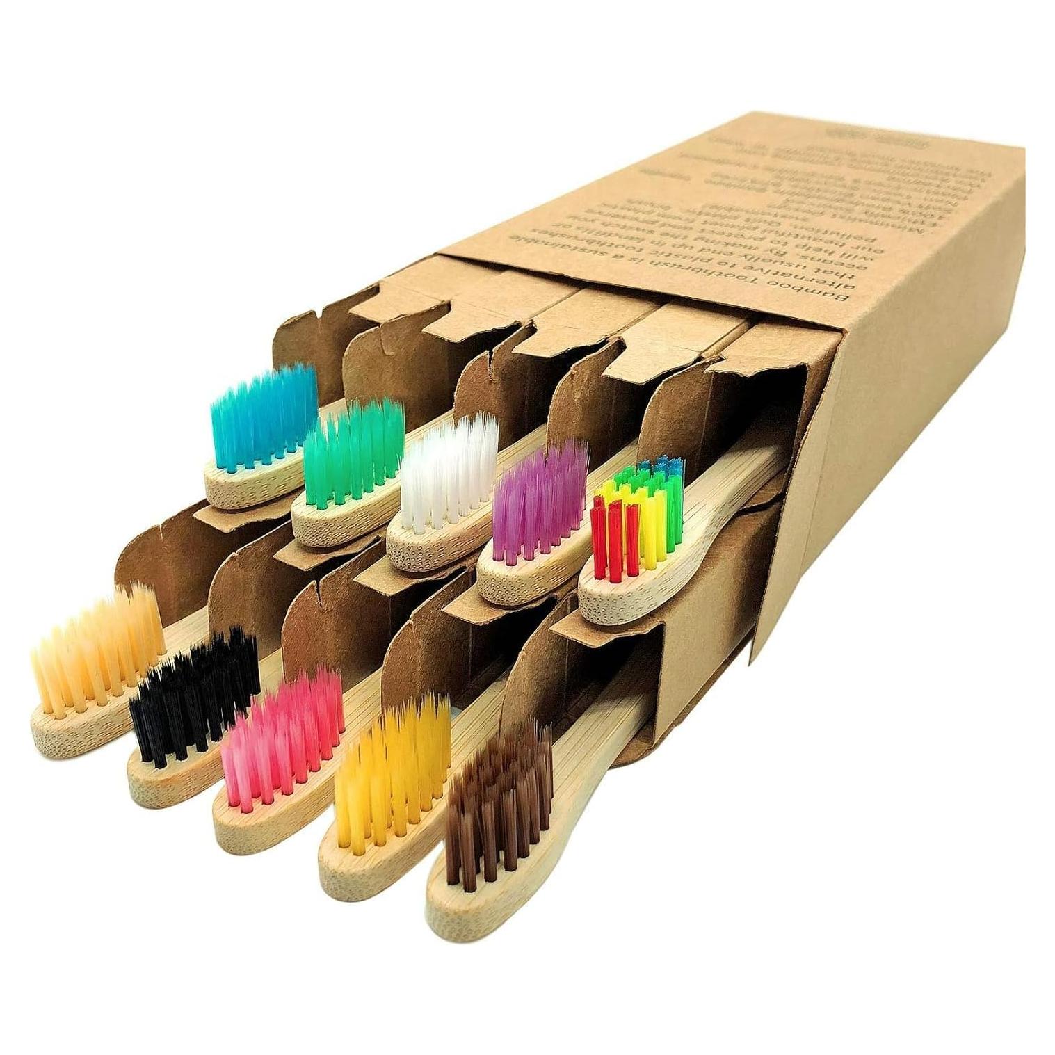 Cepillos de Dientes de Bambú ECOETBOO 10 Unidades Niños