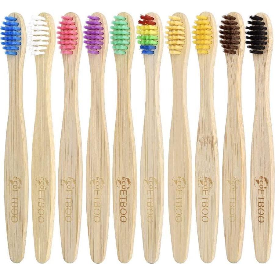 Cepillos de Dientes de Bambú ECOETBOO 10 Unidades Niños