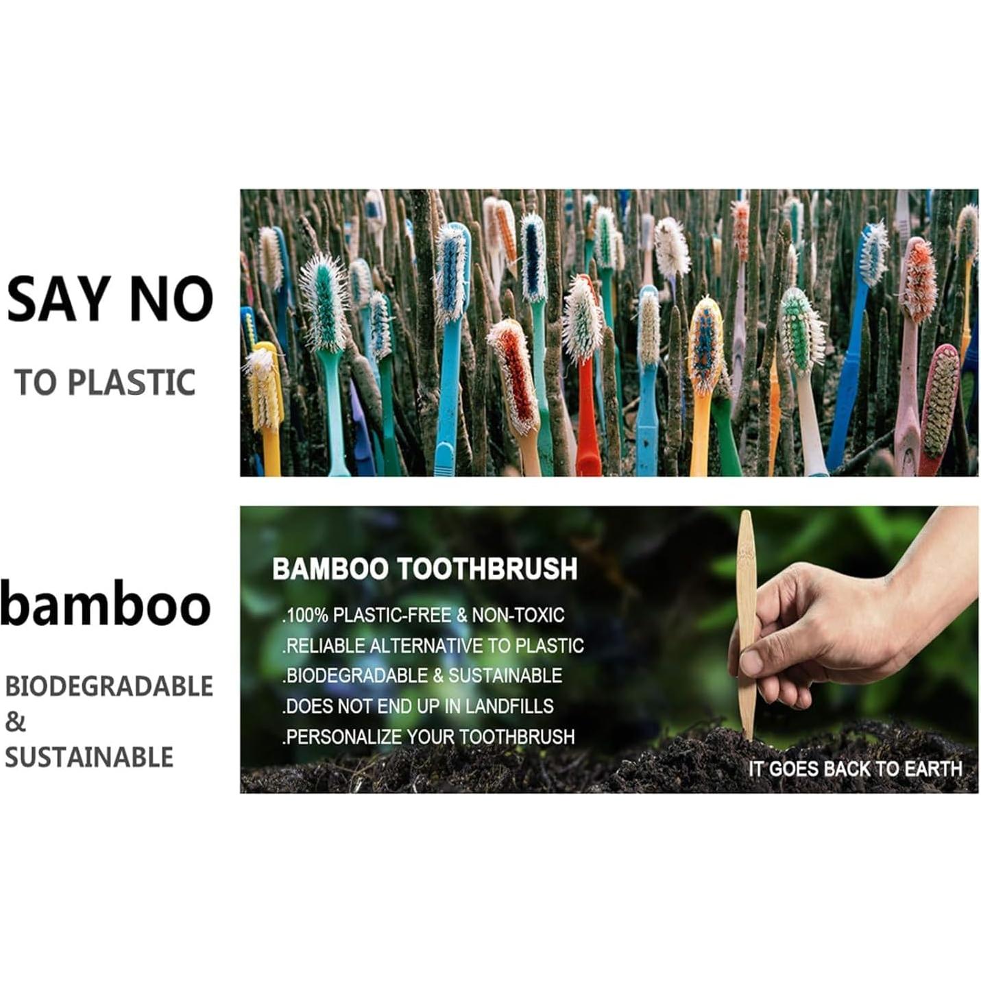 Cepillos de Dientes de Bambú ECOETBOO 10 Unidades Niños