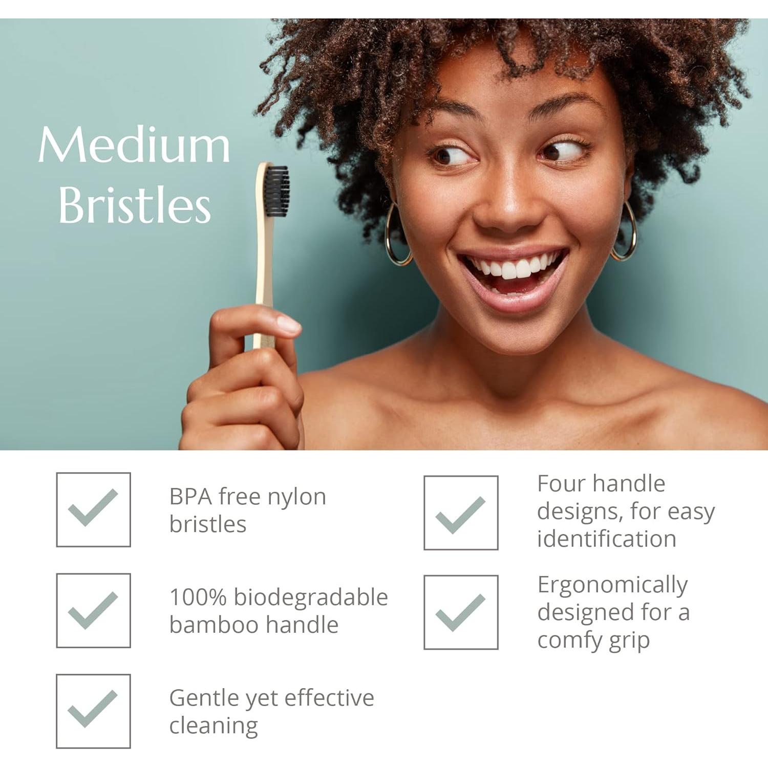 Cepillo de Dientes de Bambú Orgánico Wild & Stone - Medio