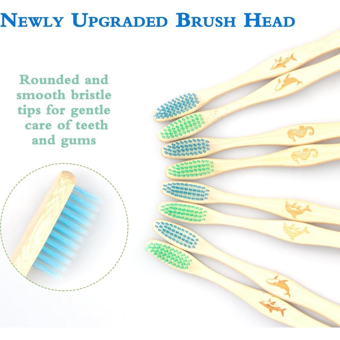 Cepillo de Dientes de Bambú Tooth HaHa Suave 8 Unidades