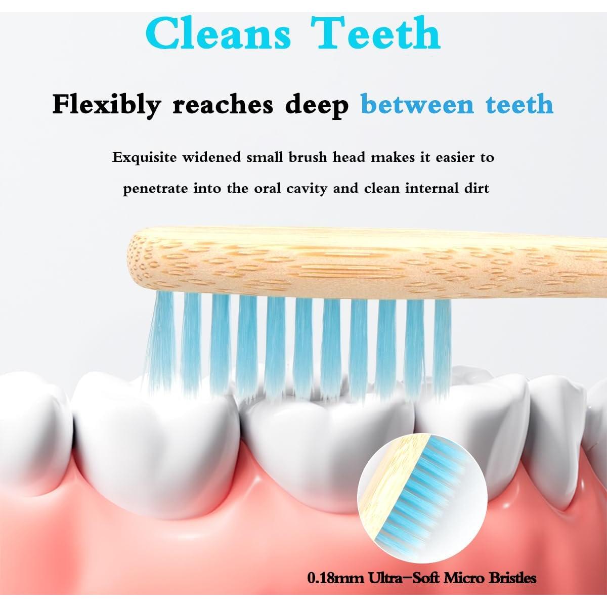 Cepillo de Dientes de Bambú Tooth HaHa Suave 8 Unidades