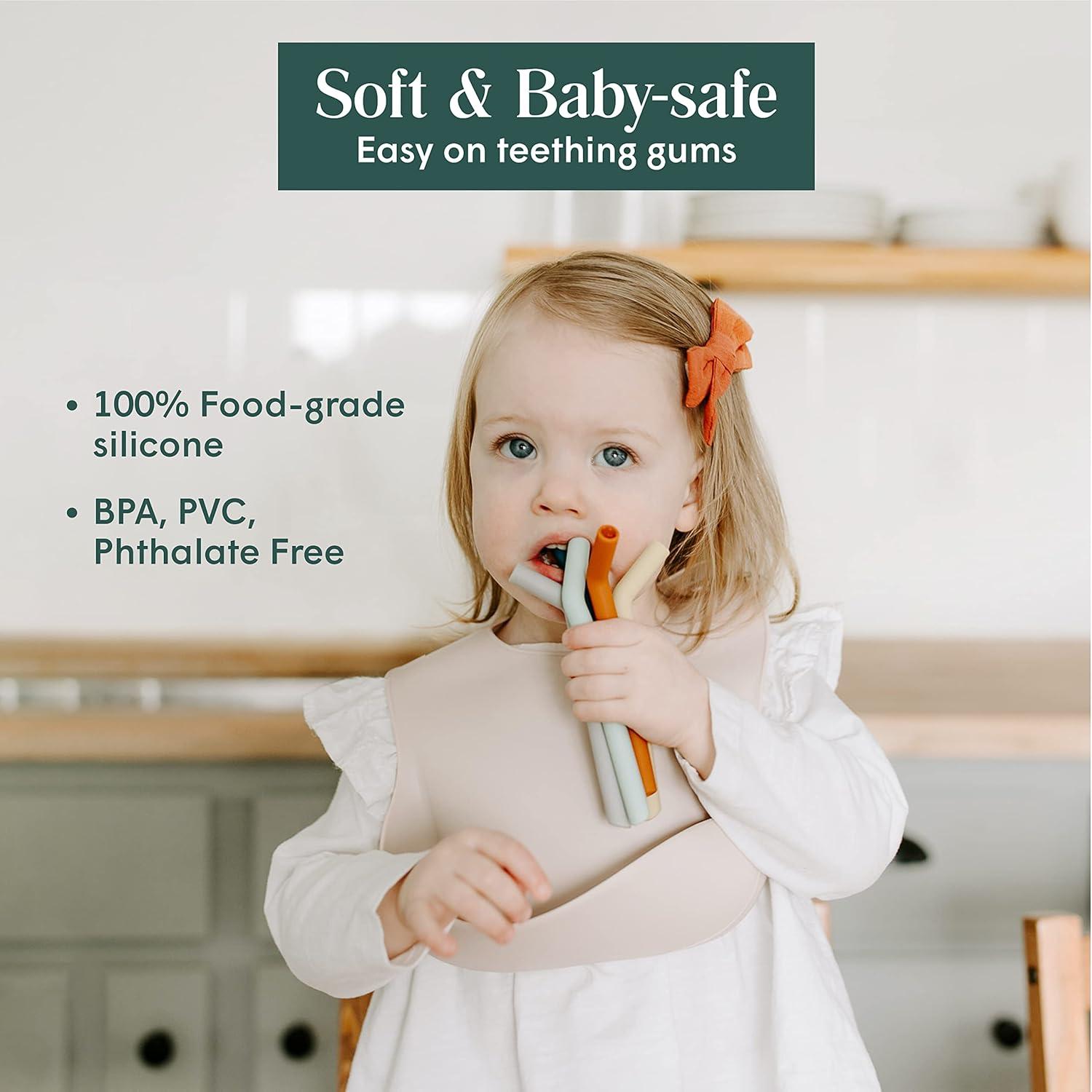 Popotes Reutilizables de Silicona Simka Rose - 6 Unidades 25.4 cm