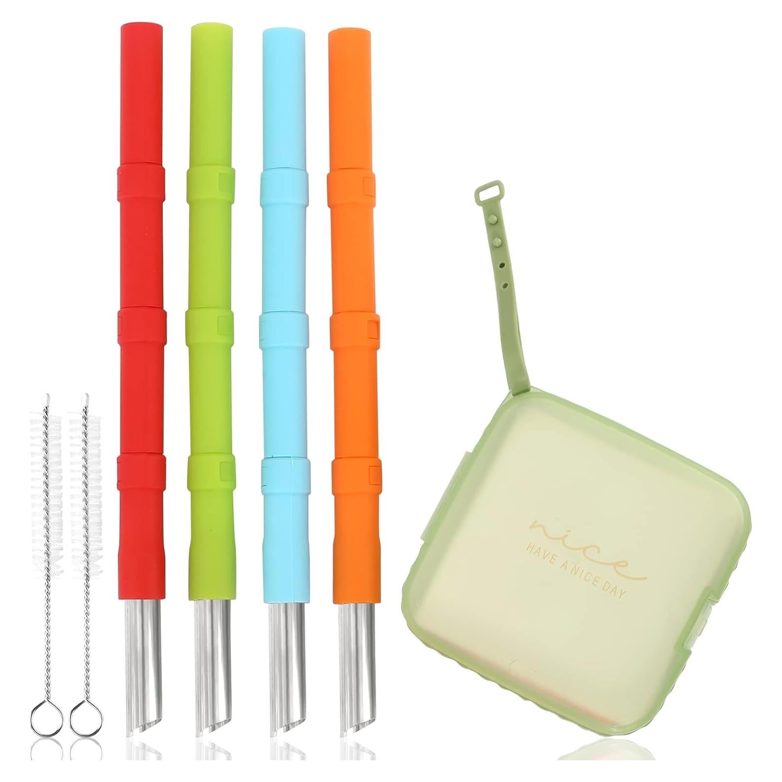 Popotes de Silicona Reutilizables Cumouna 4PCS Ajustables