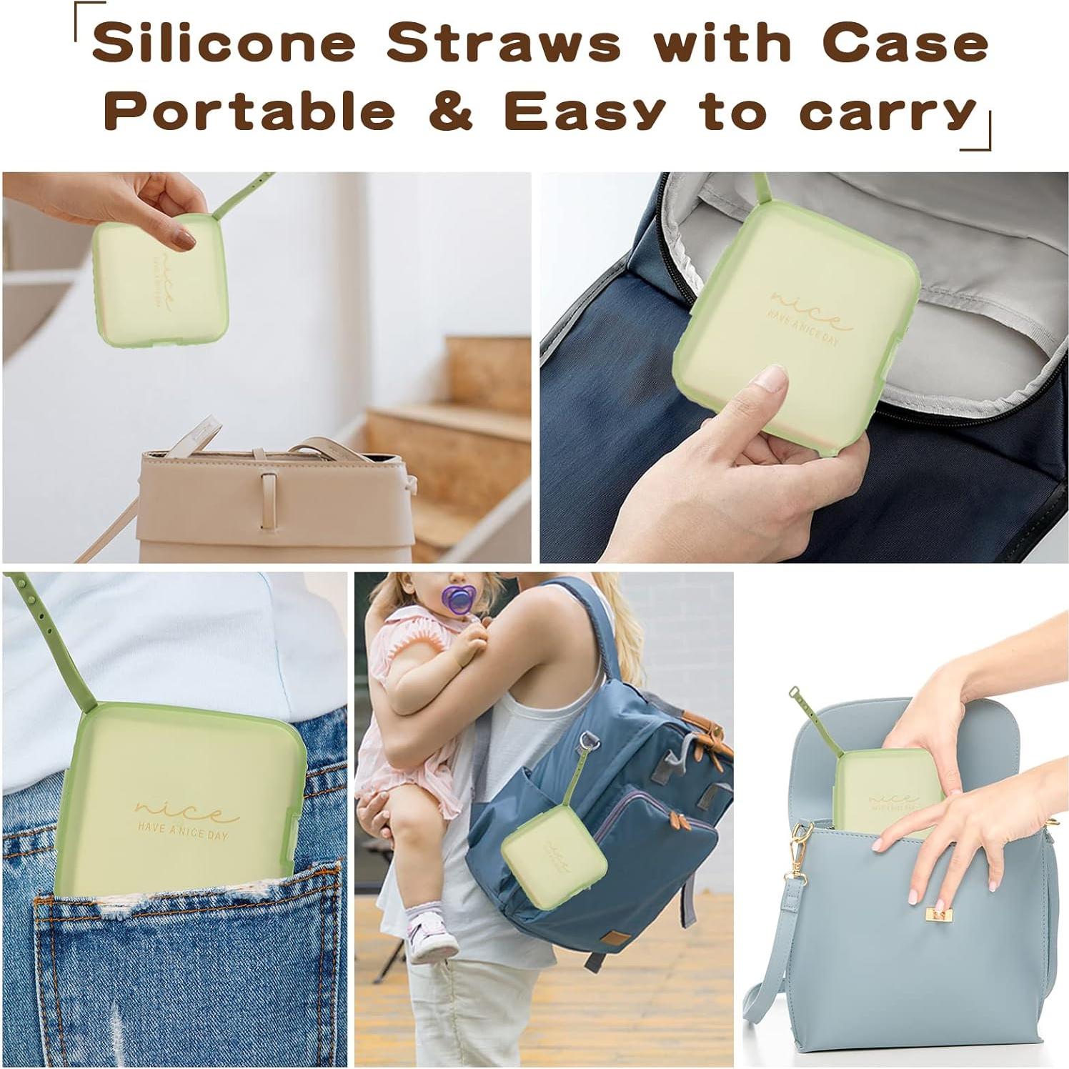 Popotes de Silicona Reutilizables Cumouna 4PCS Ajustables