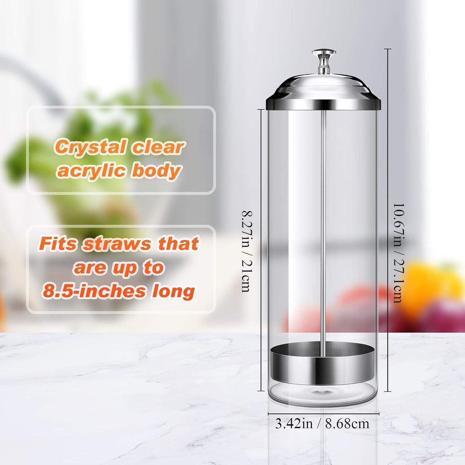 Dispensador de Pajitas Patelai con 100 Pajitas Plásticas Negro