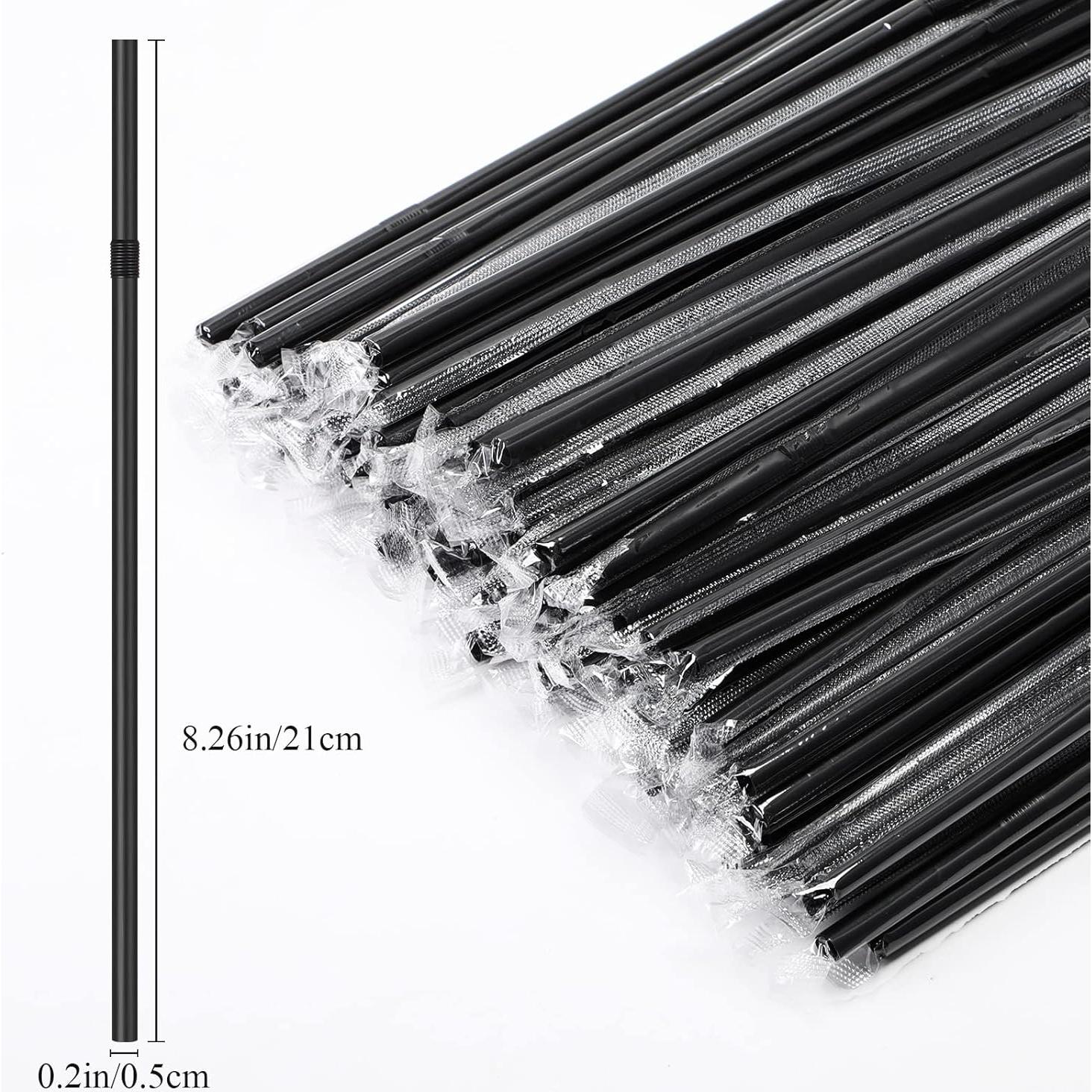 Dispensador de Pajitas Patelai con 100 Pajitas Plásticas Negro